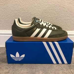 New Adidas Samba OG Sneakers Khaki Gum JR0890 Leather Men’s Shoes Size 9
